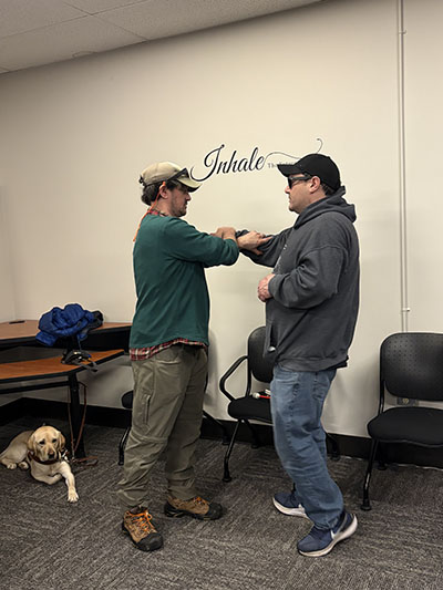 2 students practicing self defense techniques